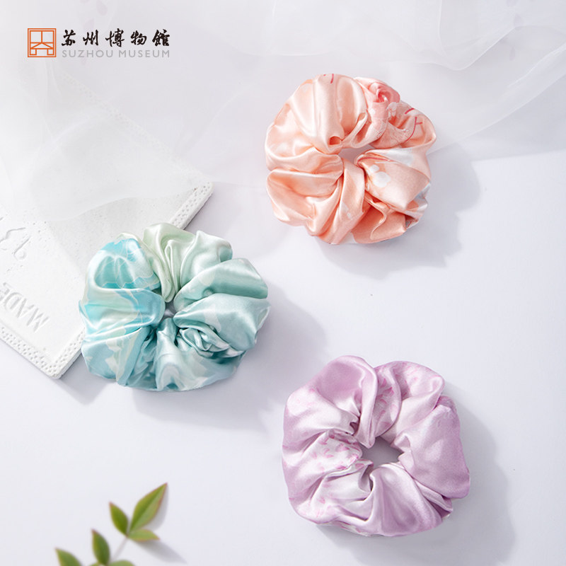 苏州博物馆太湖雪联名真丝发圈