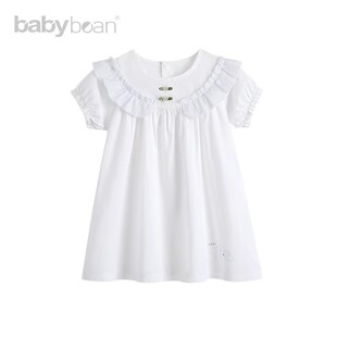 babybean亲豆夏季女宝宝连衣裙优雅可爱荷花边连衣裙 兔野仙踪