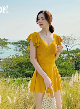 DK泳衣女款2025新款爆款女士泡温泉遮肚显瘦小个子裙式性感泳装