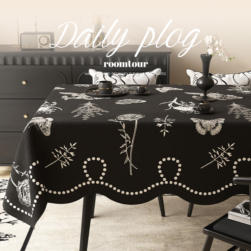 法风复古餐桌布防水防油茶几台布