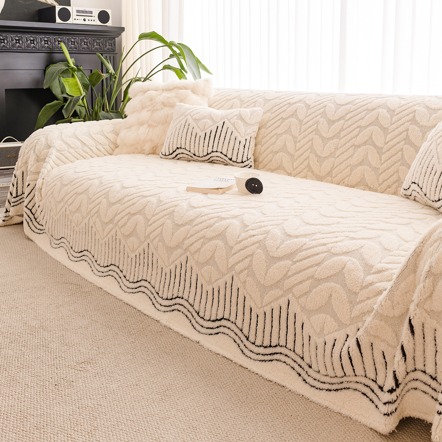 【毛绒沙发盖布】一整张全盖