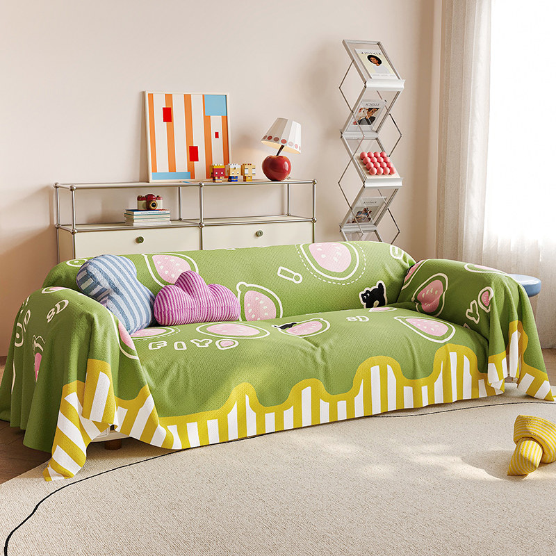 多巴胺卡通沙发毛巾全套沙发垫沙发毯2025四季通用沙发套布
