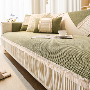奶油风沙发垫冬季 法式 加厚坐垫子防滑皮沙发专用沙发垫沙发盖布巾