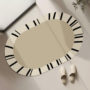 侘寂风高级感家用浴室地垫洗手间厕所防滑脚垫吸水速干厕所地毯