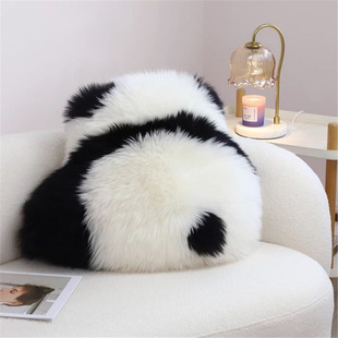 ins风熊猫玩偶抱枕花花背影同款宿舍学生床头靠背枕毛绒沙发坐垫