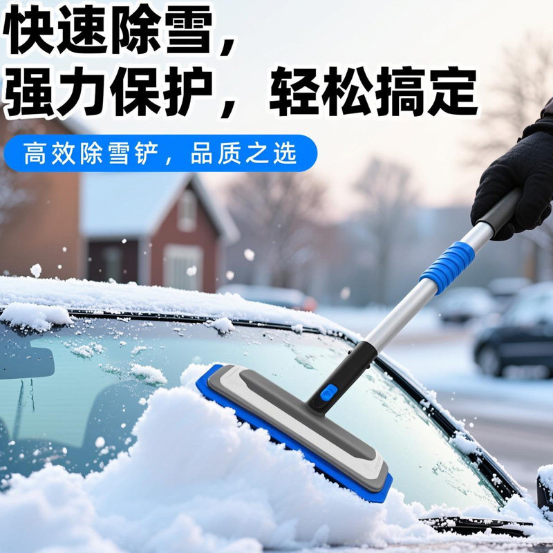 汽车雪铲新款除雪铲冬季除雪专用铝合金材质铲除顽固冰霜家车两用