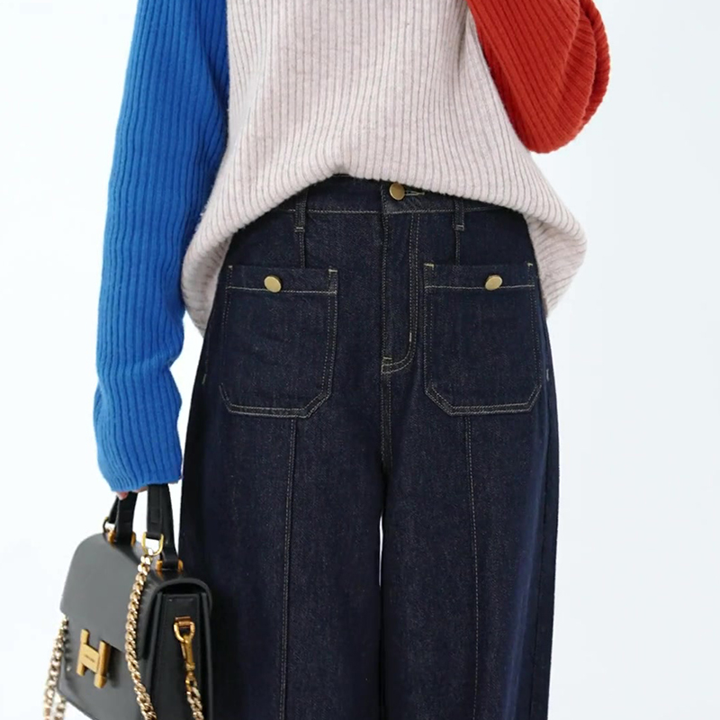 贝遇牛仔裤高腰高品质牛仔裤