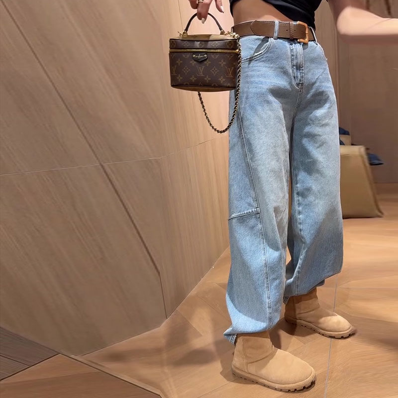 小众高街2026春新款今年流行爆款高腰宽松洗水窄版弯刀阔腿牛仔裤,女装/女士精品,牛仔裤,淘宝优惠券,粉丝福利购,淘宝优惠卷