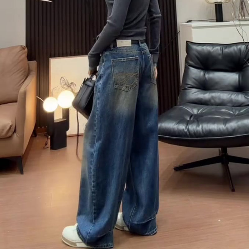 今年流行爆款2026春新款梨形身材高腰宽松复古弯刀阔腿牛仔落日裤,女装/女士精品,牛仔裤,淘宝优惠券,粉丝福利购,淘宝优惠卷