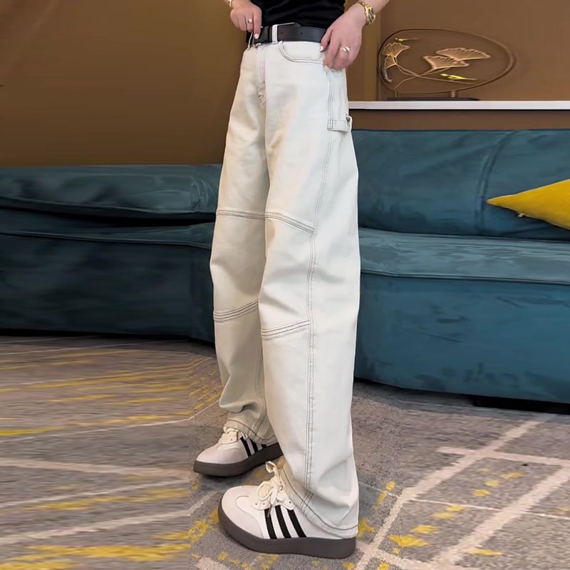 今年流行爆款2026春新款梨形身材高腰宽松线条感窄版阔腿牛仔裤女,女装/女士精品,牛仔裤,淘宝优惠券,粉丝福利购,淘宝优惠卷