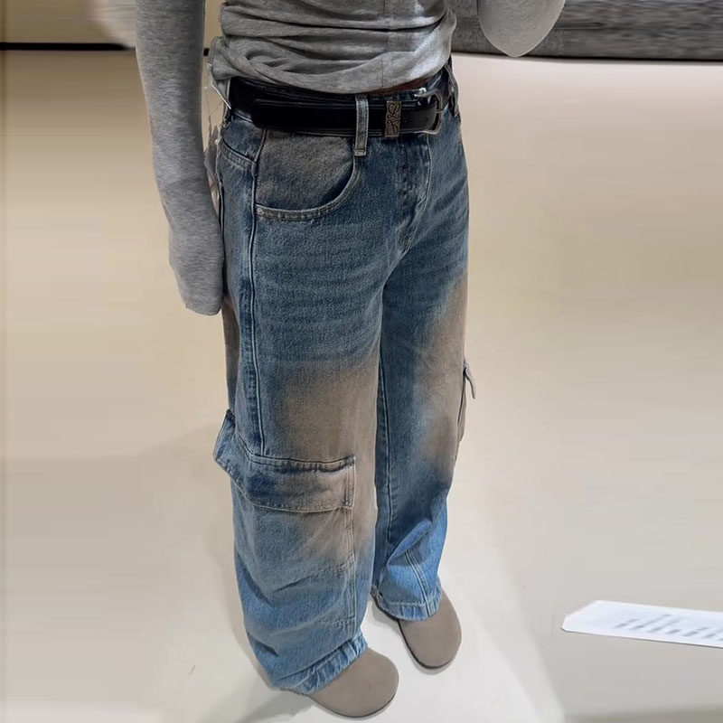 今年流行爆款2026春新款梨形身材高腰宽松直筒做旧阔腿工装牛仔裤,女装/女士精品,牛仔裤,淘宝优惠券,粉丝福利购,淘宝优惠卷