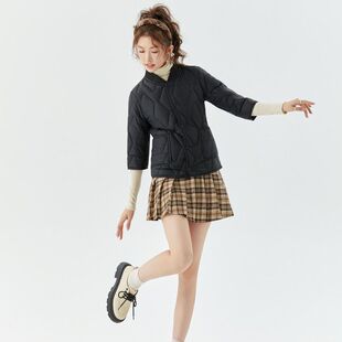 女士轻薄保暖七分短袖棉内胆女款家居棉衣棉服加绒可外穿上衣2509