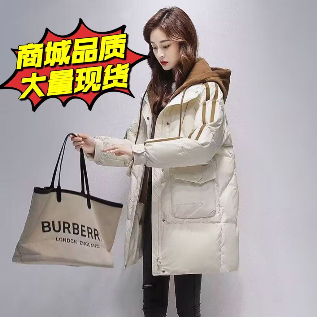 轻奢时尚气质优雅连帽羽绒棉服女2025冬季修身显瘦中长款保暖外套