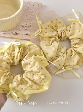 PeppyPeppy韩系清新碎花蝴蝶结发圈少女可爱甜美头绳发饰
