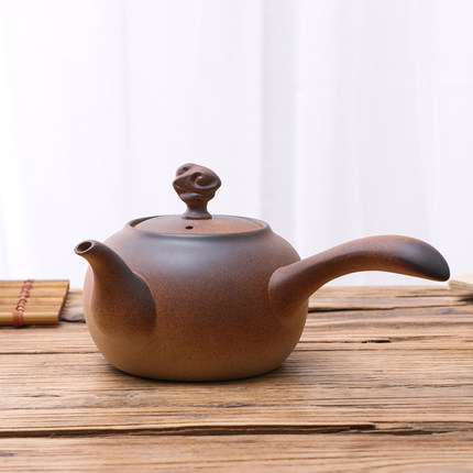 粗陶茶炉炭炉电陶炉可煮陶壶烧水壶煮茶壶功夫茶具侧把陶瓷茶壶