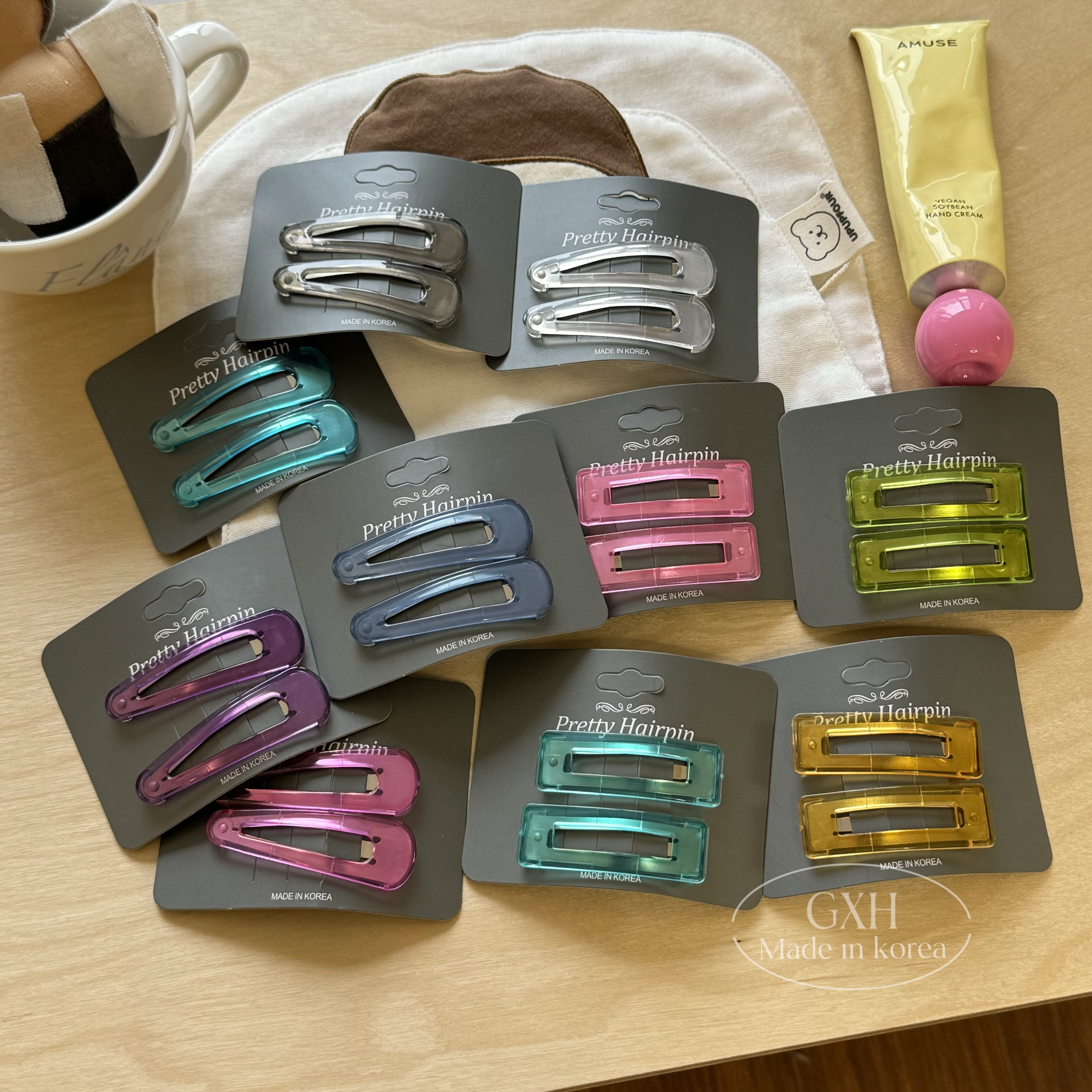 韩国进口甜美果冻色BB夹儿童镂空彩色发夹透明亚克力夹刘海侧边夹