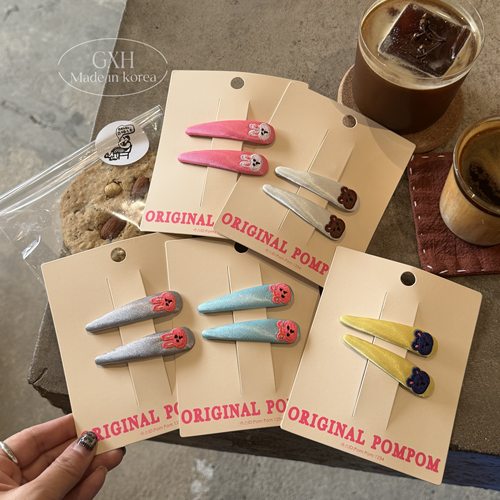 POM亮彩小动物百搭水滴夹