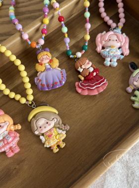 春夏多巴胺小女孩彩珠项链