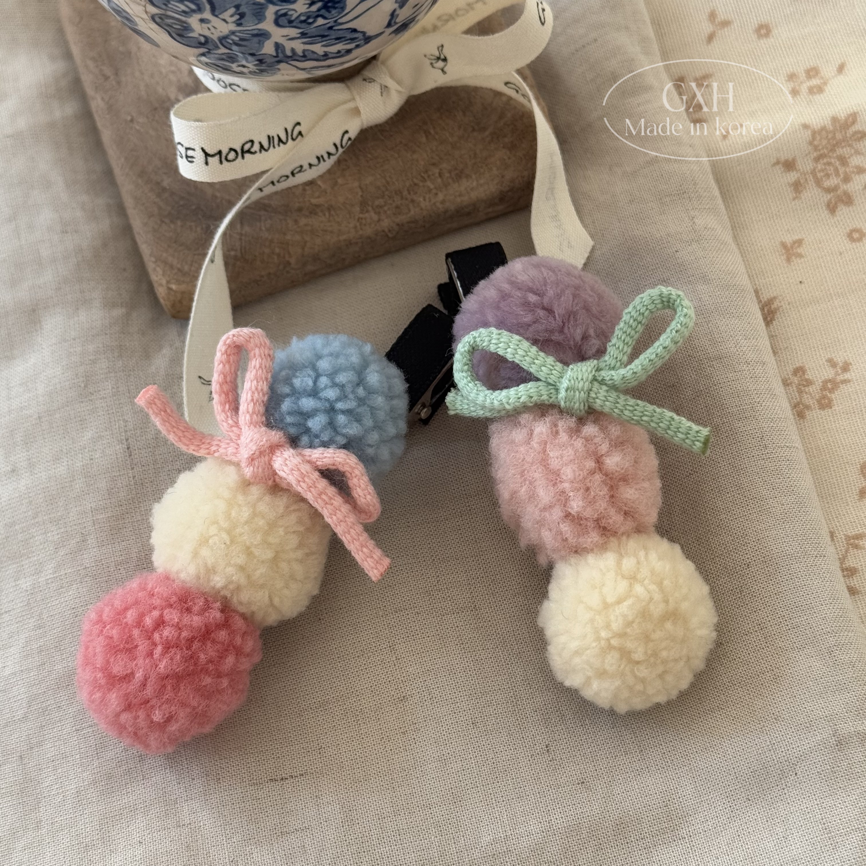 秋冬毛绒球球甜美鸭嘴夹