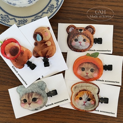 进口kitsch卡皮巴拉可爱猫咪捏夹