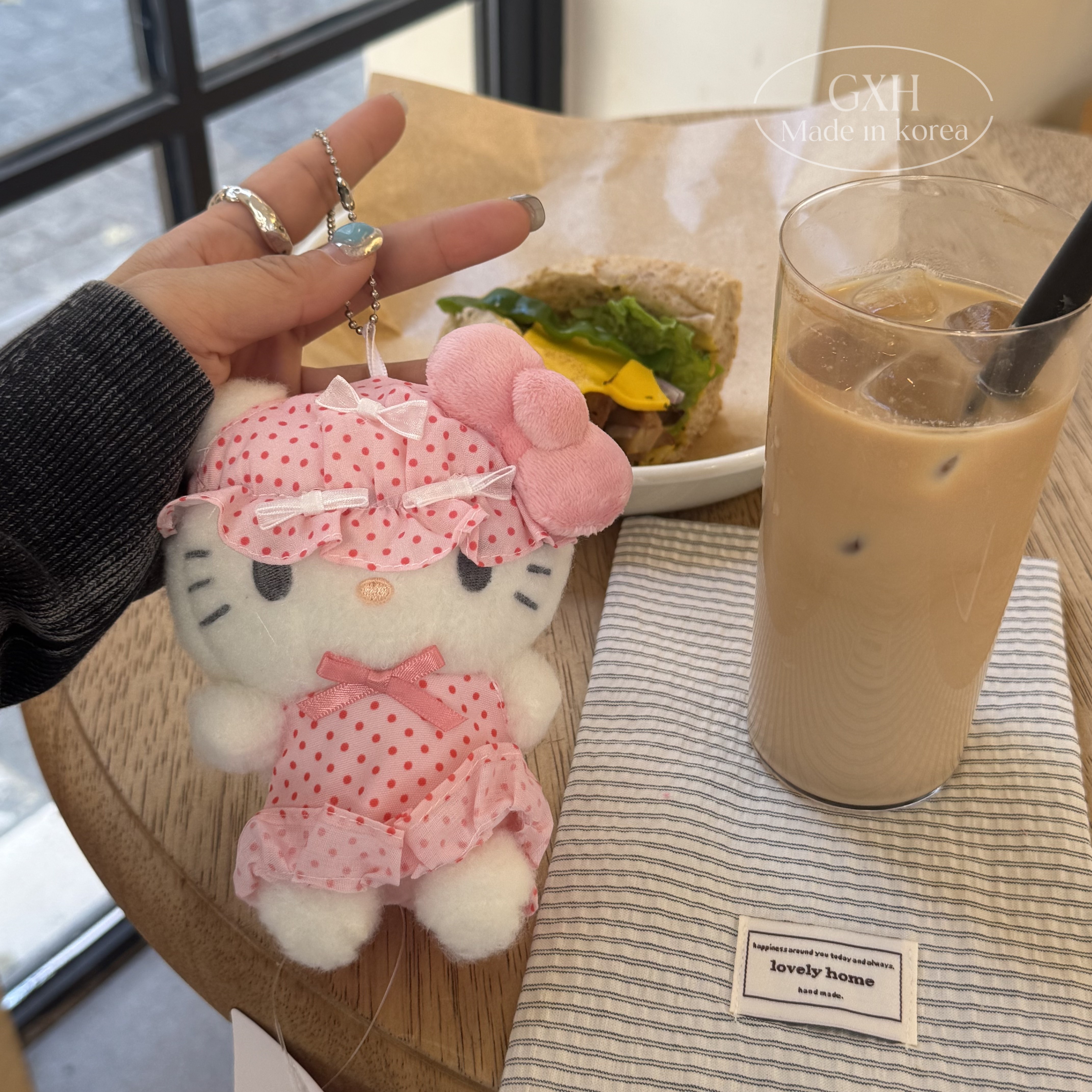 可可爱爱!睡衣帽丝带KT挂饰包挂