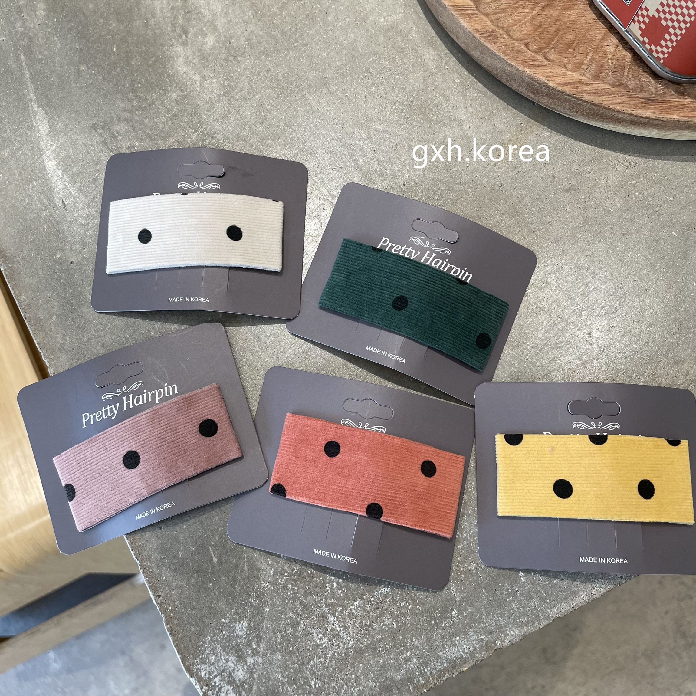 韩国进口灯芯绒长方形儿童发夹