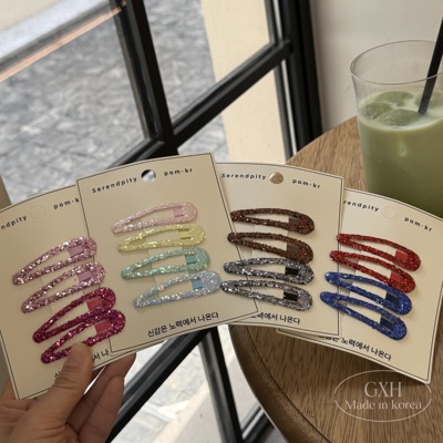 韩版pom.kr春夏少女可爱亮片BB夹