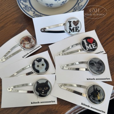 进口kitsch金属夹猫咪兔兔BB夹