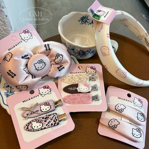 三丽鸥HelloKitty印花豹纹发饰女