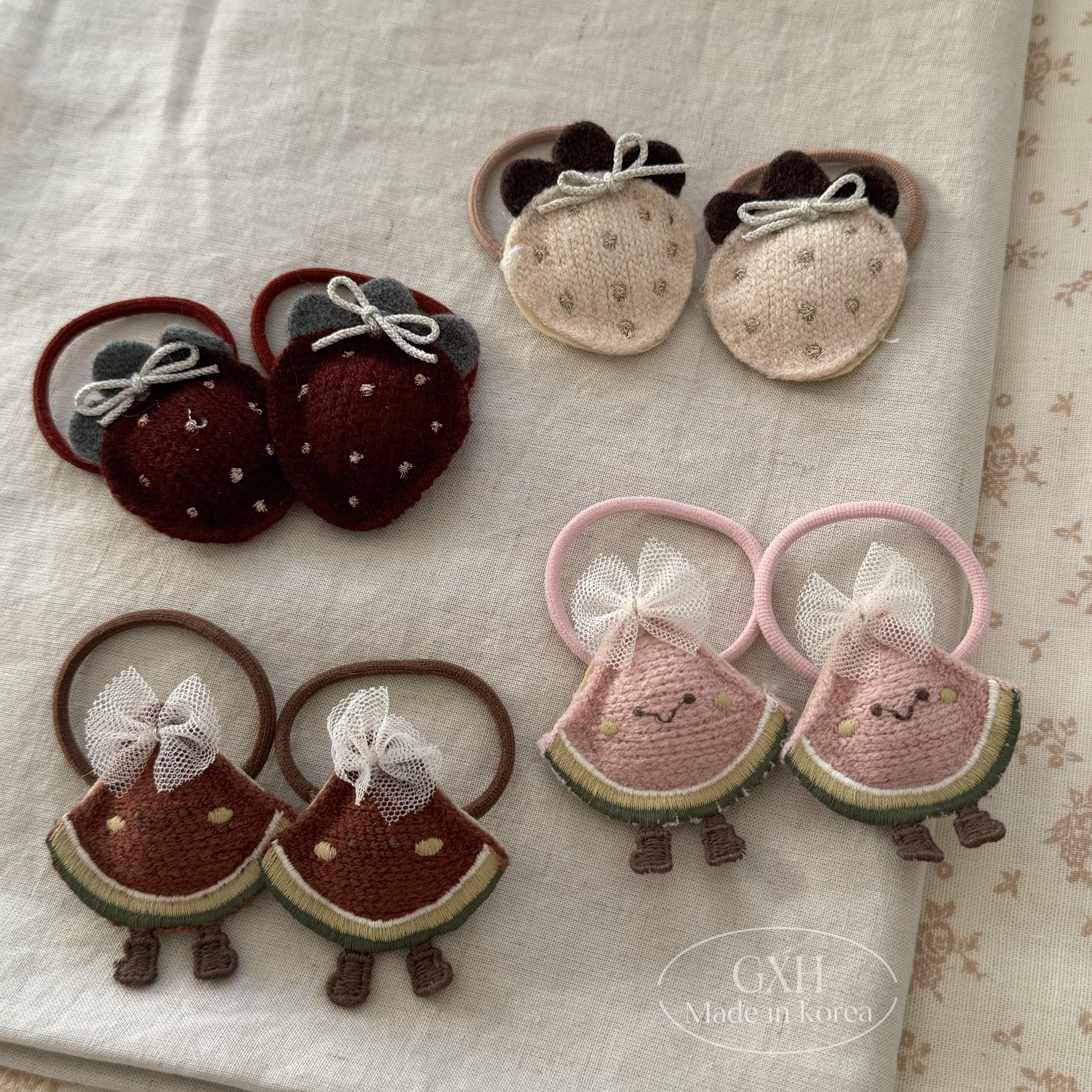 毛线钩织皮筋头绳发饰