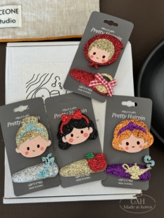 细闪女童刘海对夹 韩国进口可爱闪亮娃娃BB夹童话公主捏夹套装 包邮