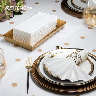 风雅高端无尘餐巾纸订制酒店刀叉包纸巾一次性加厚口布餐垫定制