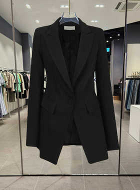 时尚修身显瘦黑色西装外套女2025春秋新款气质休闲百搭收腰小西服
