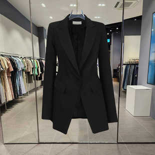 时尚修身显瘦黑色西装外套女2025春秋新款气质休闲百搭收腰小西服