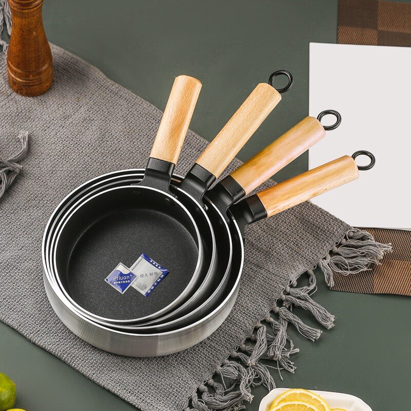 日式平底锅煎蛋不粘锅迷你小煎锅小汤锅煮面锅泡面锅燃气电磁炉用