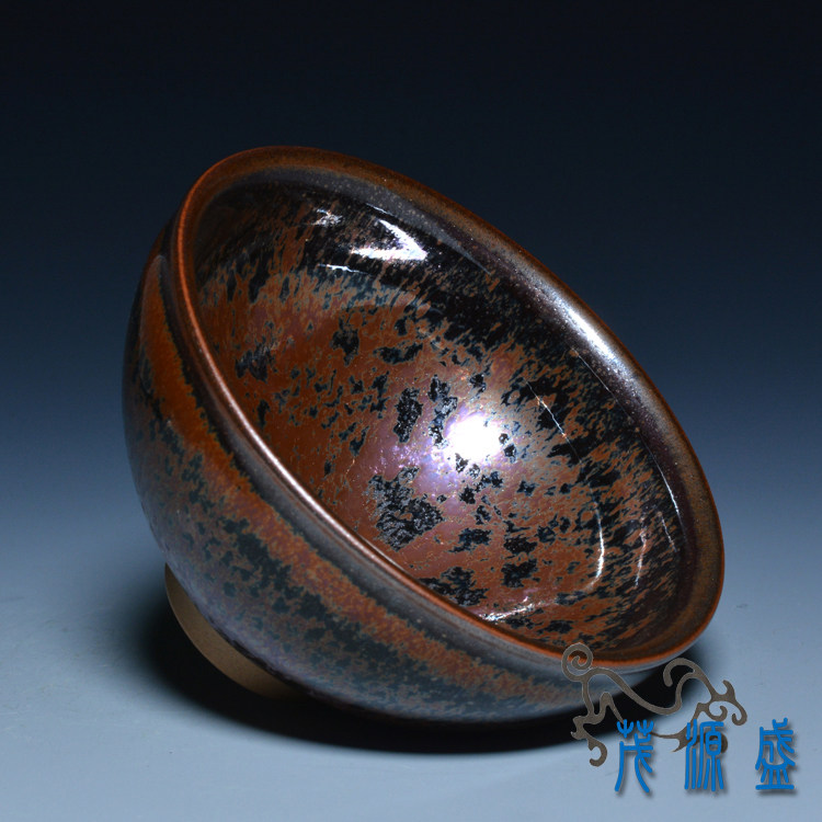 林泰山建盏台湾天目釉茶杯图片