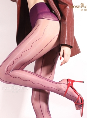 珞樱极光电波条纹油亮无缝丝袜性感超薄丝滑透明无痕夏女油光丝袜