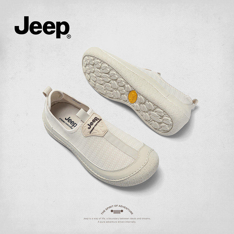 jeep一脚蹬女鞋2026新款通勤百搭运动休闲鞋子轻便防滑户外徒步鞋