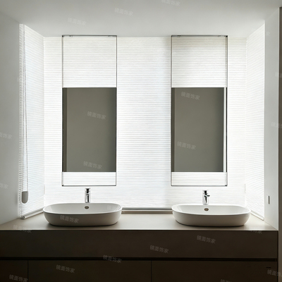 极简风卫生间镜子吊镜悬空