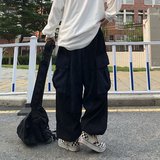 日系复古工装大口袋灯芯绒裤阔腿束脚长裤男K015-P38，男装休闲裤，星座308B-1