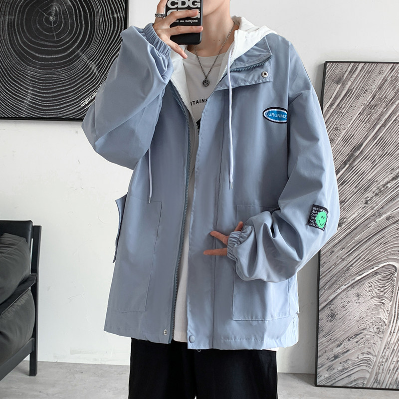 假两件外套男潮牌春秋季新款连帽棒球服休闲男装夹克JK0152-P55,男装夹克,星座308B-1