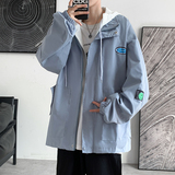 假两件外套男潮牌春秋季新款连帽棒球服休闲男装夹克JK0152-P55，男装夹克，星座308B-1