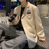 炸街小西装外套男士春季休闲ins痞帅气西服港风休闲上衣XZ033-P55，男装西服，星座308B-1