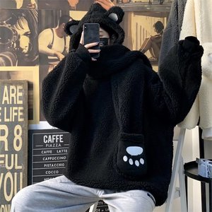 羊羔绒卫衣男春秋长袖潮ins情侣外套衣服连帽MY014-P70图片