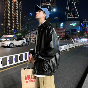 皮衣男飞行服韩版潮流帅气夹克2024新款复古pu皮外套JK0313-P70图片