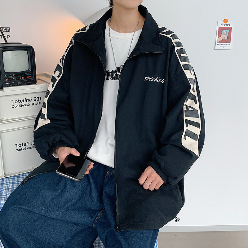宽松外套男港风潮流ins衣服秋季潮牌夹克休闲上衣JK04110-P55,男装夹克,星座308B-1