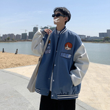复古棒球服夹克2023秋新款韩版宽松撞色拼接学生外套JK0143-P50，男装夹克，星座308B-1