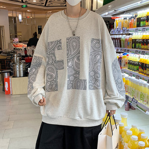 日系复古腰果花卫衣chic港风潮牌痞帅炸街hiphop外套男MY029-P32图片