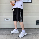 腰果花裤子高街ins潮牌白色运动短裤男训练排扣五分裤DK115-P25，男装休闲裤，星座308B-1
