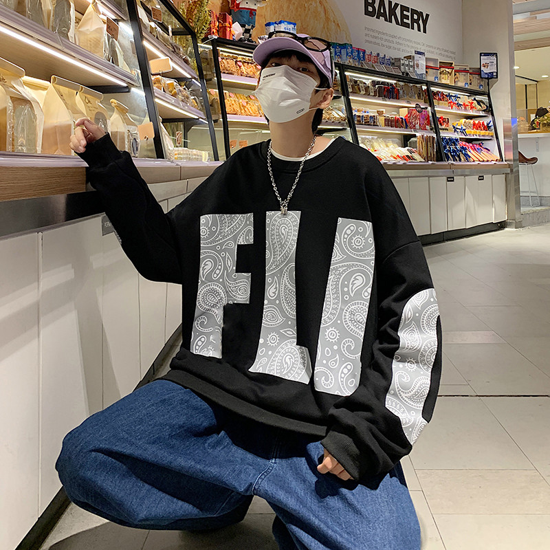 日系复古腰果花卫衣chic港风潮牌痞帅炸街hiphop外套男MY029-P32,男装卫衣,星座308B-1